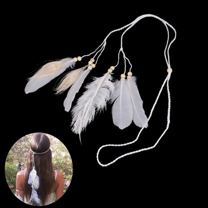 Bohemian Feather Headband – Tribal Weaving Hair Accessory