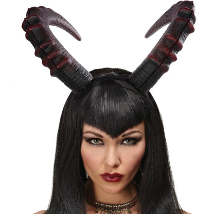 Gothic Devil Horn Headband – Black & Red Halloween Cosplay Accessory