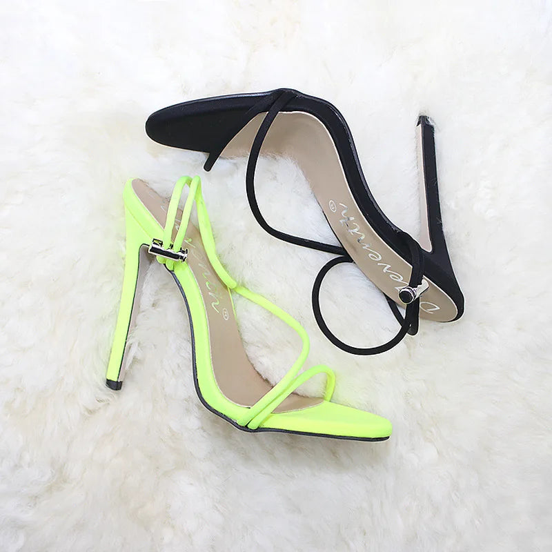 Stretch Fit Round Toe High Heel Sandals (12CM)