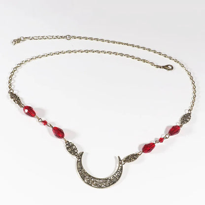 Vintage Moon Head Chain – Beaded Hair Jewelry Crown for Women