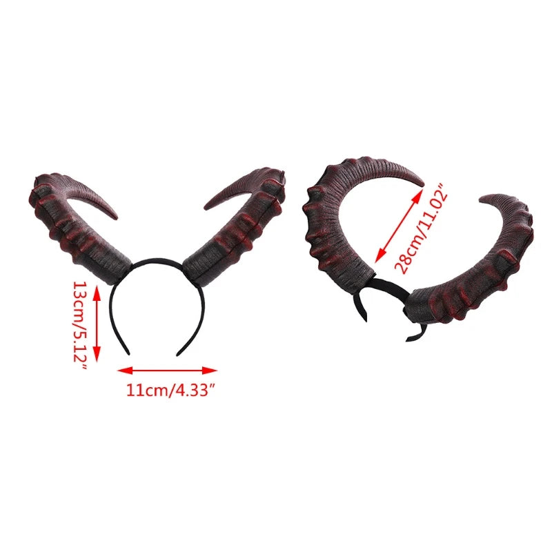 Gothic Devil Horn Headband – Black & Red Halloween Cosplay Accessory