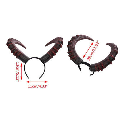 Gothic Devil Horn Headband – Black & Red Halloween Cosplay Accessory