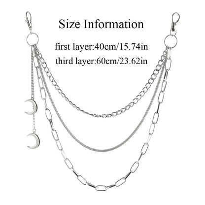 Moon Chain Pants Accessory – Gothic E-Girl/E-Boy Belt Keychain