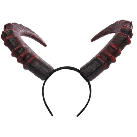Gothic Devil Horn Headband – Black & Red Halloween Cosplay Accessory