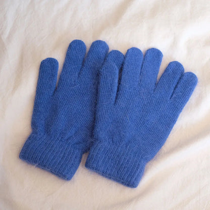 Cute Rabbit Knitted Winter Gloves – Women’s Fur Mittens