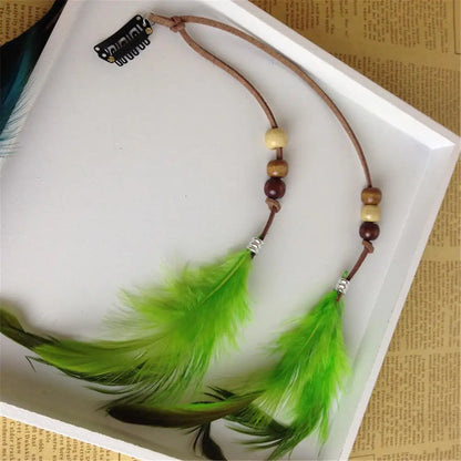 Bohemian Feather Headband – Tribal Weaving Hair Accessory