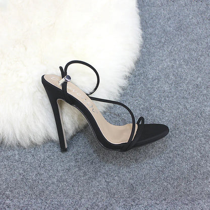 Stretch Fit Round Toe High Heel Sandals (12CM)