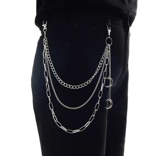 Moon Chain Pants Accessory – Gothic E-Girl/E-Boy Belt Keychain