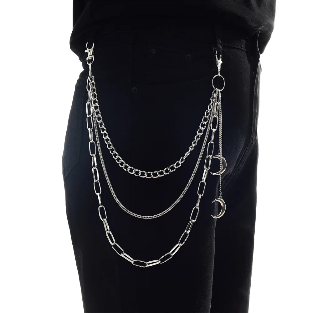 Moon Chain Pants Accessory – Gothic E-Girl/E-Boy Belt Keychain