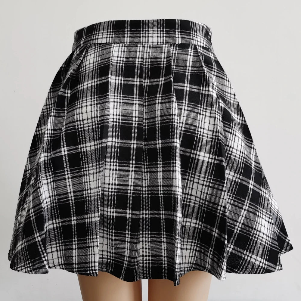 Irregular Gothic Pleated Mini Skirt – Harajuku Punk Asymmetric Skater Style