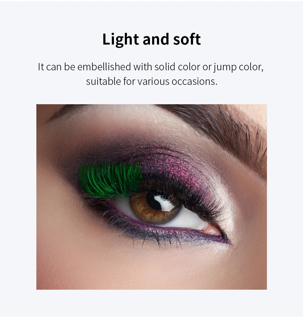 UV Blue & Orange Lash Extensions – Glow Reactive Individual False Lashes for Creative Makeup Looks
