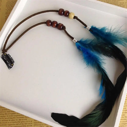 Bohemian Feather Headband – Tribal Weaving Hair Accessory