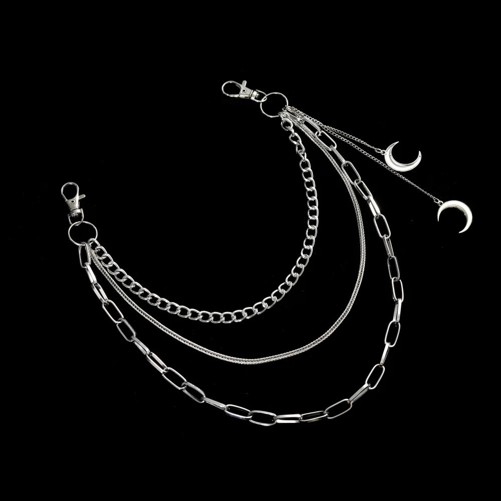 Moon Chain Pants Accessory – Gothic E-Girl/E-Boy Belt Keychain