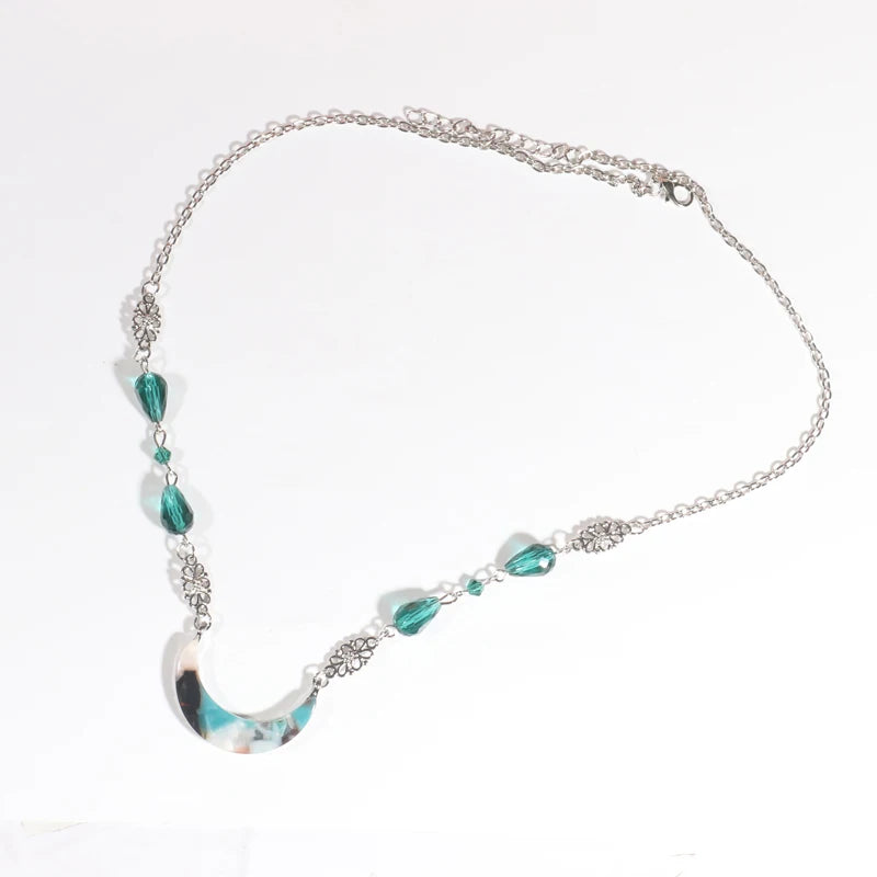 Vintage Moon Head Chain – Beaded Hair Jewelry Crown for Women