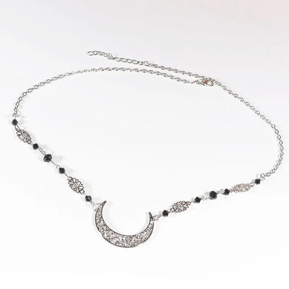 Vintage Moon Head Chain – Beaded Hair Jewelry Crown for Women