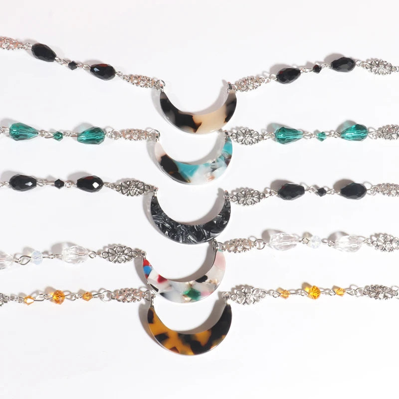 Vintage Moon Head Chain – Beaded Hair Jewelry Crown for Women
