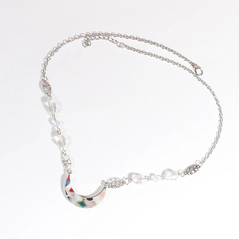 Vintage Moon Head Chain – Beaded Hair Jewelry Crown for Women