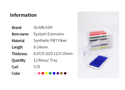 UV Blue & Orange Lash Extensions – Glow Reactive Individual False Lashes for Creative Makeup Looks