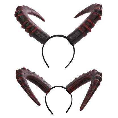 Gothic Devil Horn Headband – Black & Red Halloween Cosplay Accessory