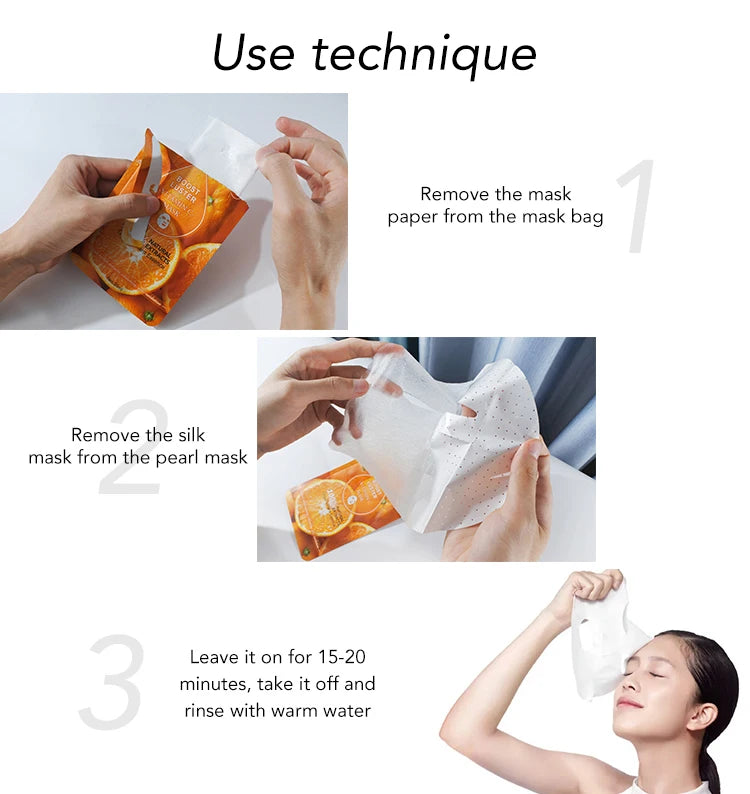 Whitening & Moisturizing Facial Mask – Vitamin C & Hyaluronic Acid Hydration Treatment 💧✨