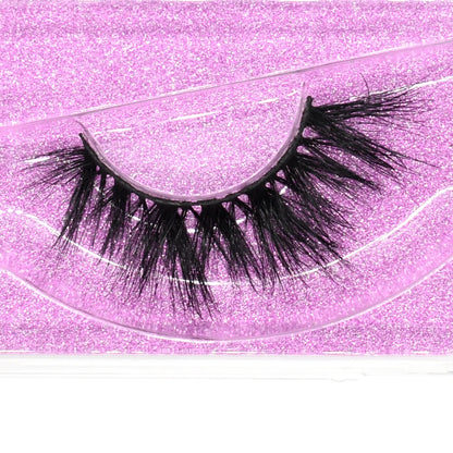 3D Mink Lashes – Fluffy Crisscross Wispy Strip Lashes 1 Hard Box