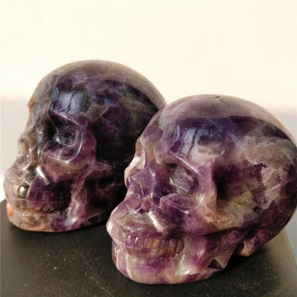 Natural Dream Amethyst Skull – Hand-Carved Crystal Ornament (1KG)