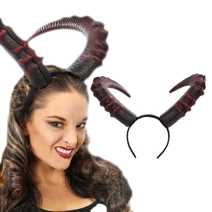 Gothic Devil Horn Headband – Black & Red Halloween Cosplay Accessory