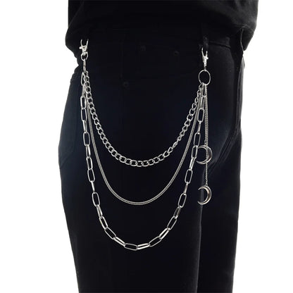 Moon Chain Pants Accessory – Gothic E-Girl/E-Boy Belt Keychain