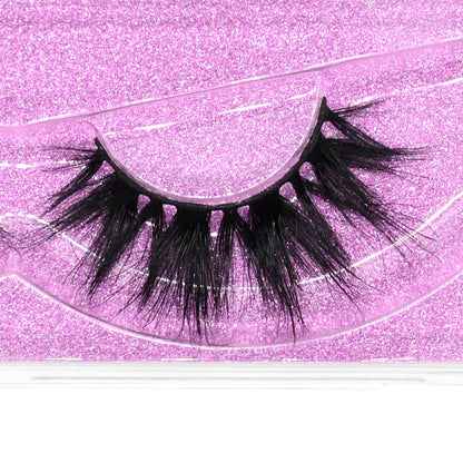 3D Mink Lashes – Fluffy Crisscross Wispy Strip Lashes 1 Hard Box