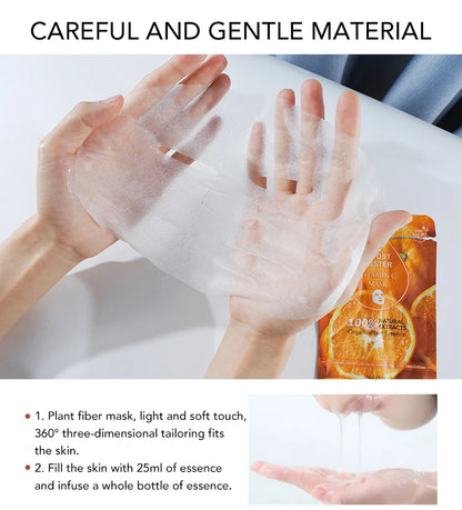 Whitening & Moisturizing Facial Mask – Vitamin C & Hyaluronic Acid Hydration Treatment 💧✨