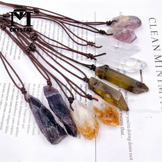 Natural Crystal Point Ornaments – Amethyst & Citrine Healing Stones