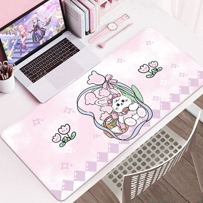 Bunny Cartoon Desk Mat – Cute Study & Computer Table Pad