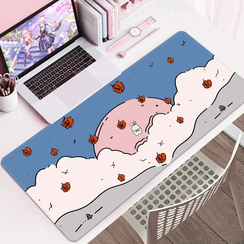 Bunny Cartoon Desk Mat – Cute Study & Computer Table Pad