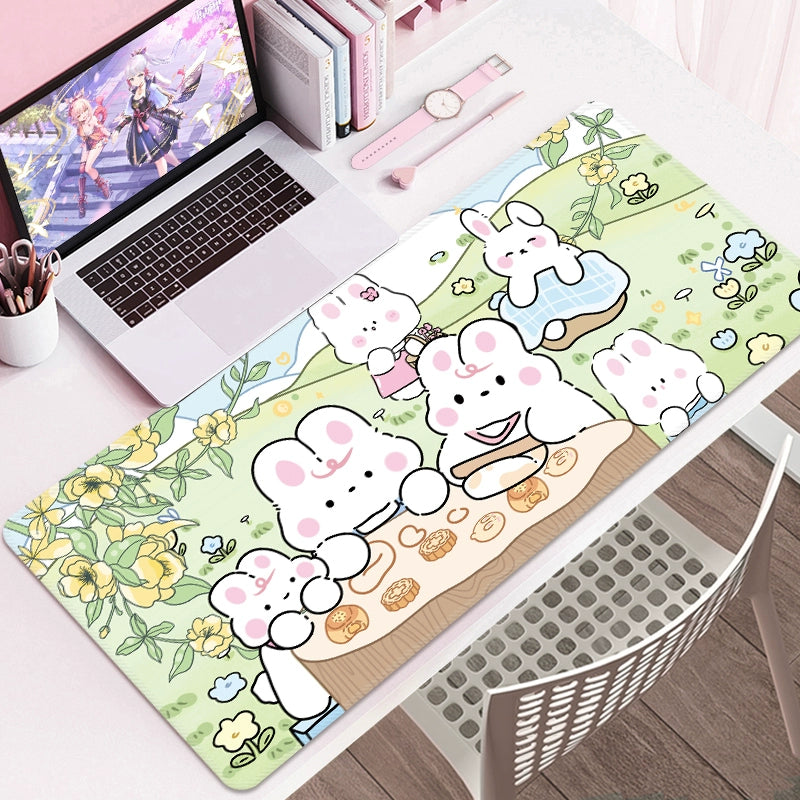 Bunny Cartoon Desk Mat – Cute Study & Computer Table Pad