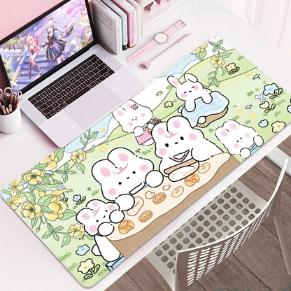 Bunny Cartoon Desk Mat – Cute Study & Computer Table Pad