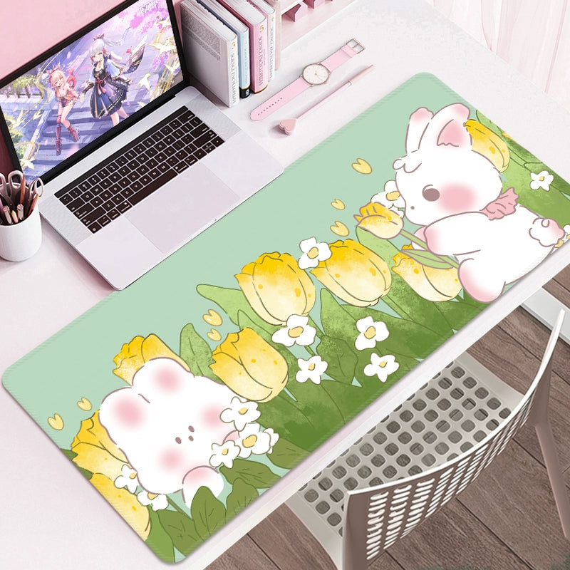 Bunny Cartoon Desk Mat – Cute Study & Computer Table Pad