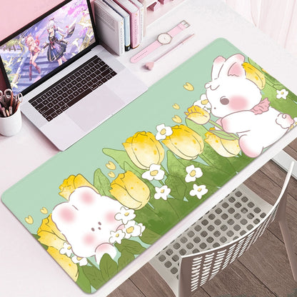 Bunny Cartoon Desk Mat – Cute Study & Computer Table Pad