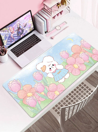Bunny Cartoon Desk Mat – Cute Study & Computer Table Pad