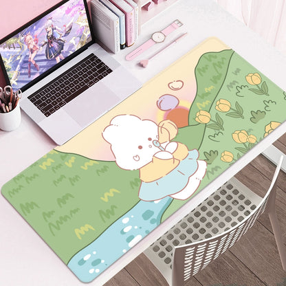 Bunny Cartoon Desk Mat – Cute Study & Computer Table Pad