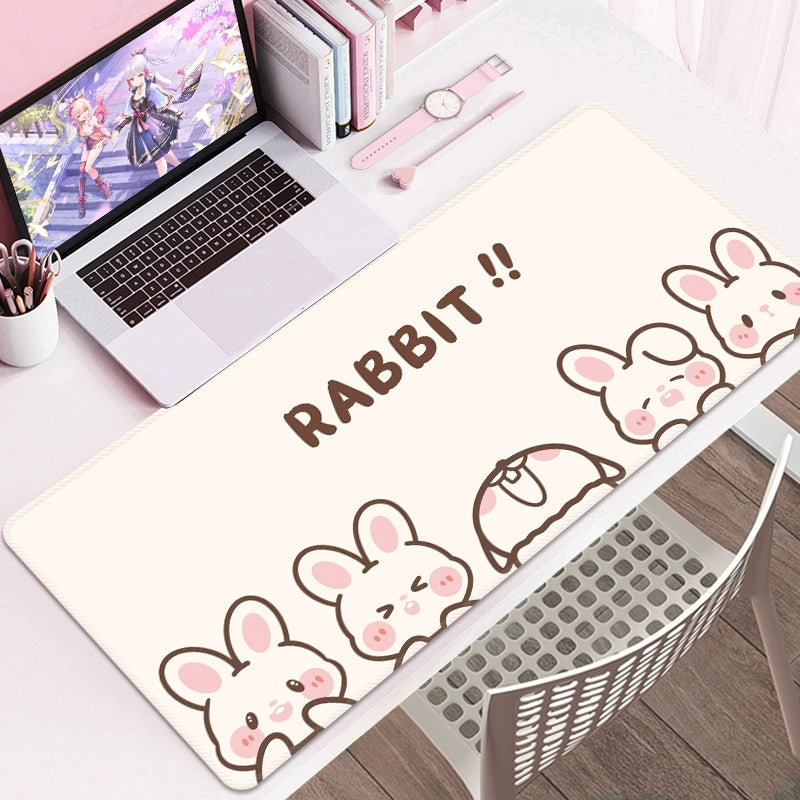 Bunny Cartoon Desk Mat – Cute Study & Computer Table Pad