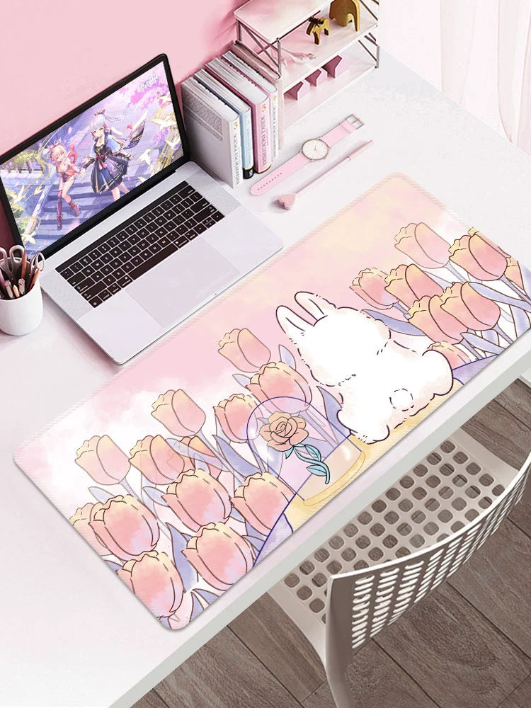 Bunny Cartoon Desk Mat – Cute Study & Computer Table Pad