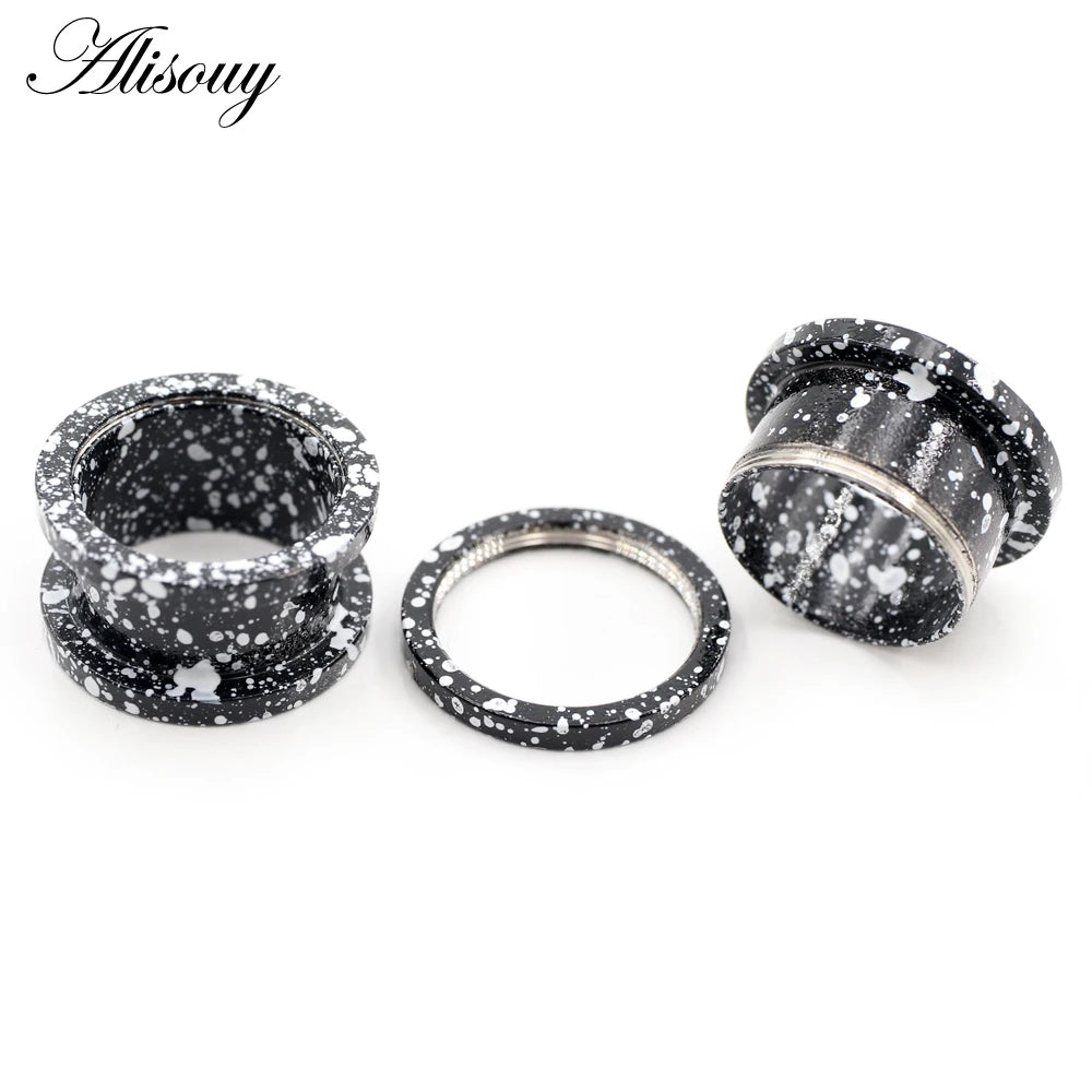 Stainless Steel Paint Pulley Ear Tunnels & Plugs Set