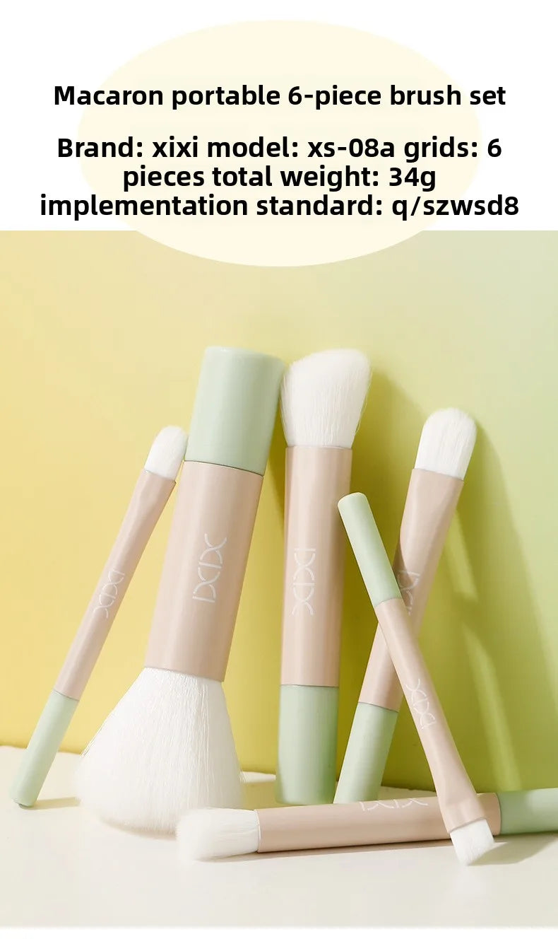 6-Piece Portable Mini Makeup Brush Set
