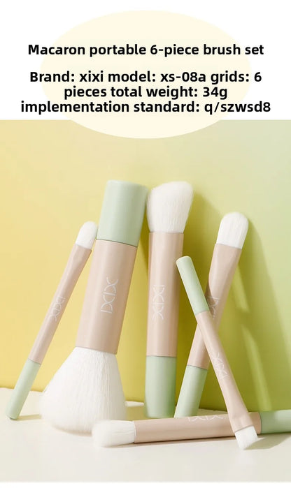 6-Piece Portable Mini Makeup Brush Set