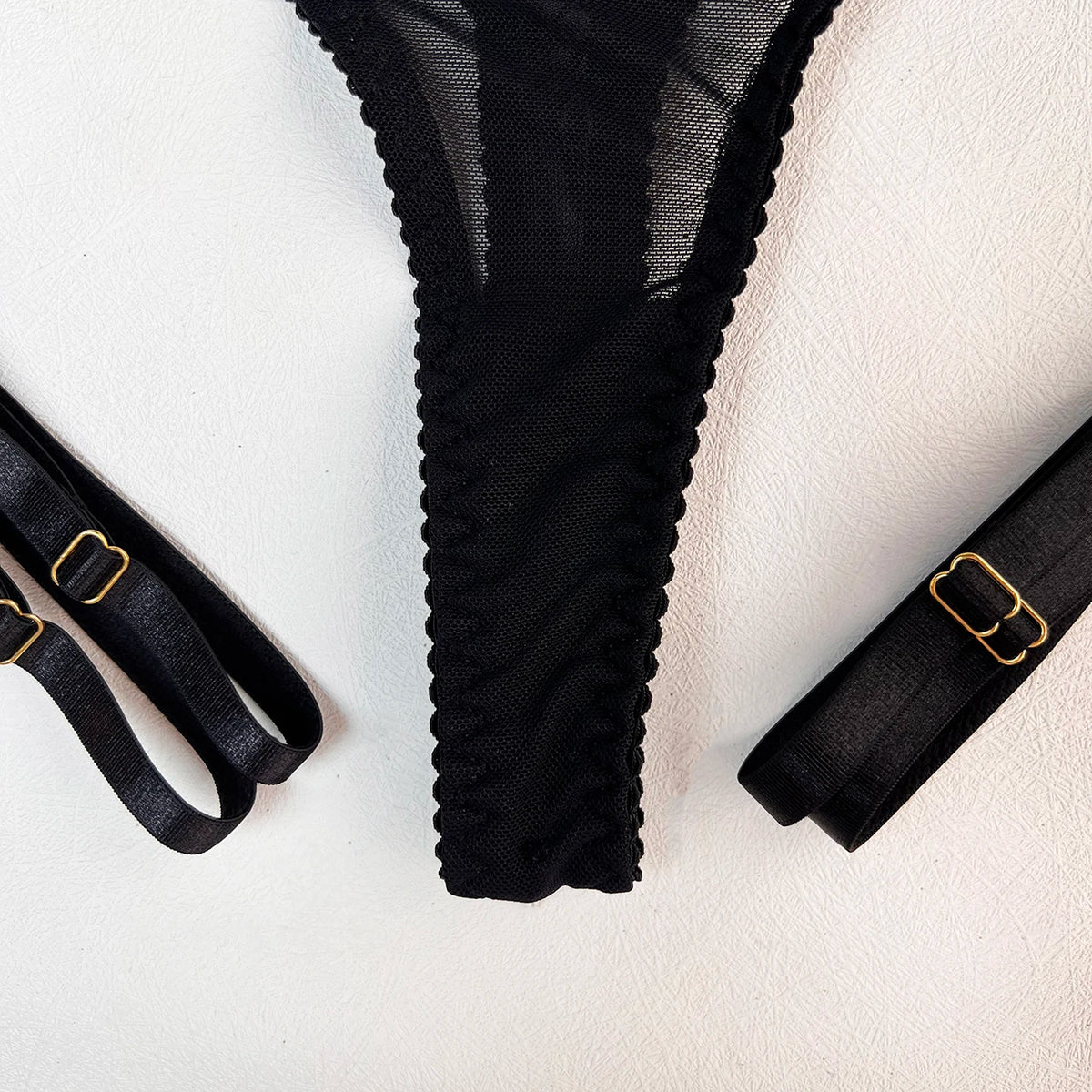 5-Piece Hollow Lingerie Set – Sensual Open Bra & Brief Outfit