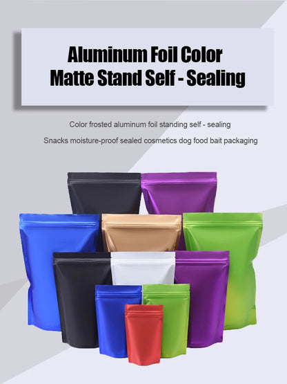 50pcs Custom Printed Resealable Mylar Bags – Stand Up Ziplock Pouches