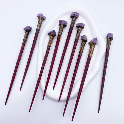 19cm Amethyst Crystal Wand – Natural Stone Witchcraft Scepter for Reiki Healing & Décor