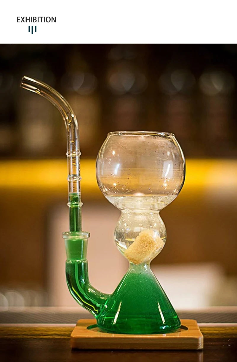 Inmeet Absinthe Glass – Heat-Resistant Borosilicate Cocktail Cup with Straw