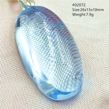Natural Blue Topaz Quartz Pendant Necklace – Oval Healing Stone Jewelry