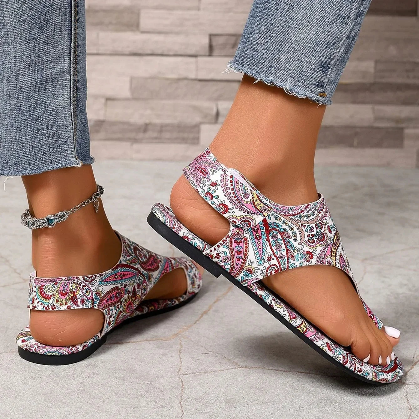 Bohemian Roman Flat Sandals